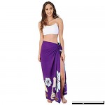 ISLAND STYLE CLOTHING Sarong Shells & Hibiscus Floral Ladies Beach Cover Up + Coconut Clip Purple B07F8M8FH8